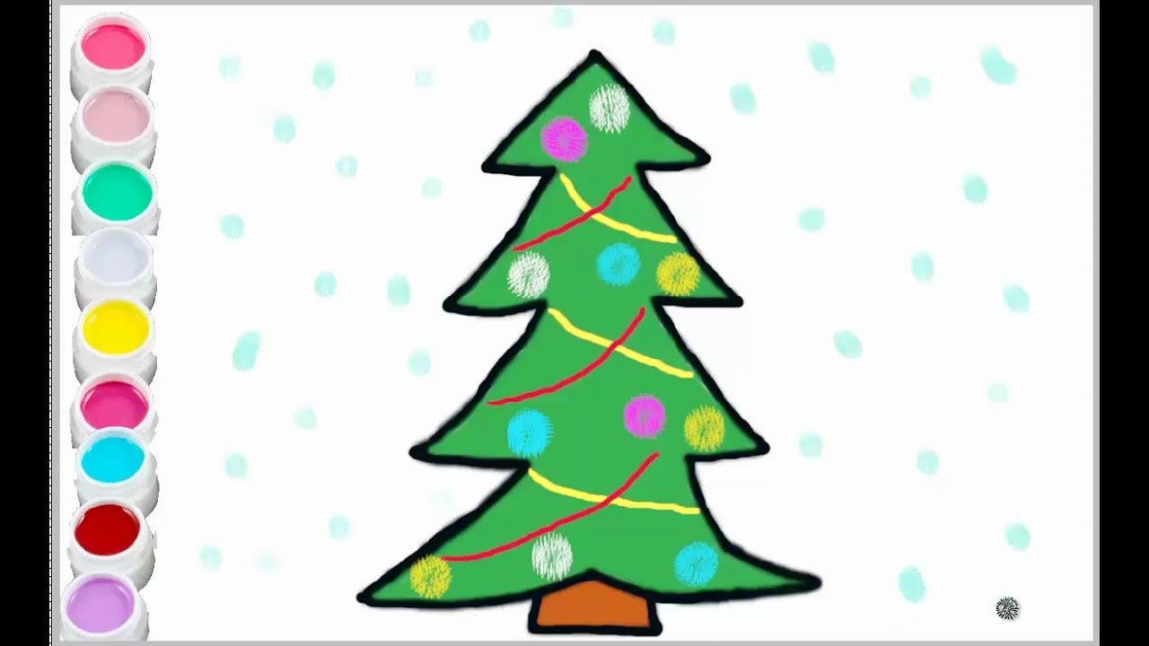 1280x720 Glitter Christmas Tree Ornaments Coloring And Drawing For Kids