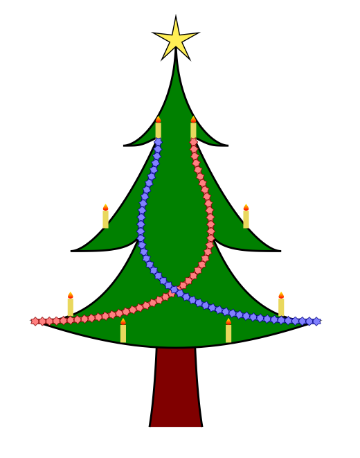 520x661 how can we draw a christmas tree with decorations, using tikz