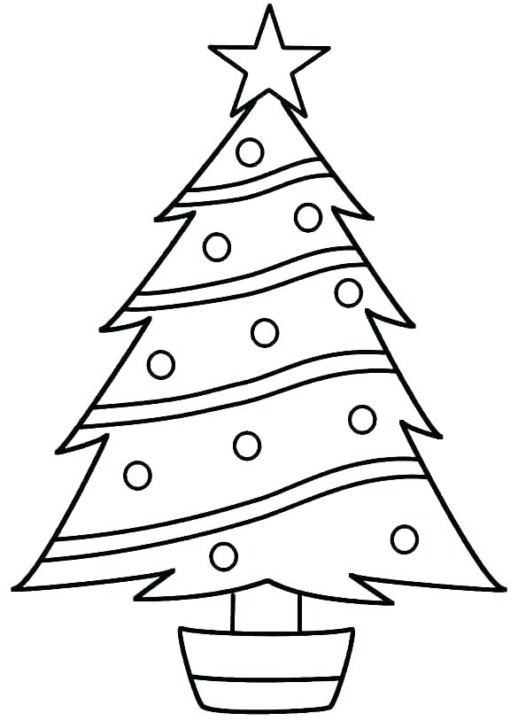 585x814 Christmas Tree Drawing Outline