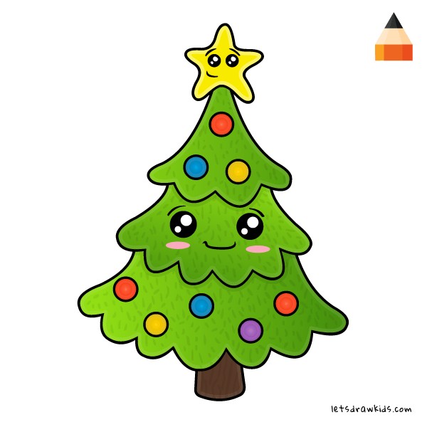 600x600 Christmas Tree Easy Drawing Tutorial Step On Draw