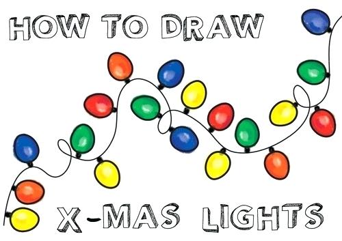 500x353 Christmas Easy Drawings How To Draw And Paint Or Color Lights