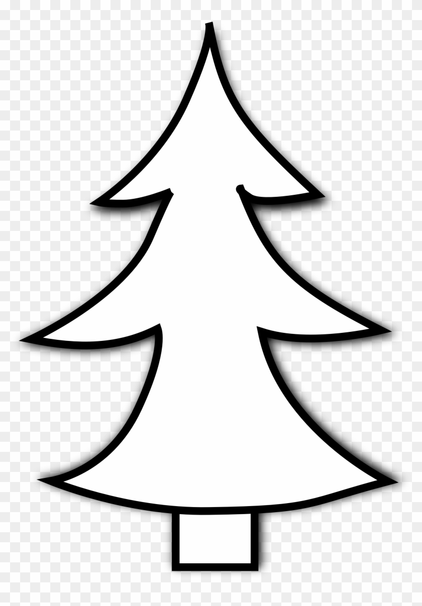 840x1207 Christmas Tree Black Png With And White Clipart Line Drawing