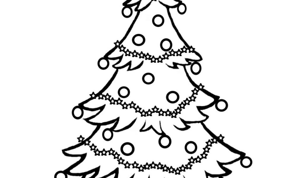 1024x600 Awesome Coloring Pages Fascinating Christmas Tree Drawing Coloring
