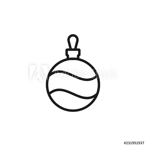 500x500 Christmas Tree Ball Linear Icon Thin Line Illustration Xmas Tree