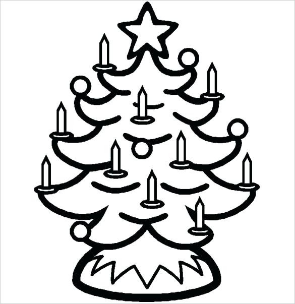 585x603 Free Simple Tree Template Christmas Drawing Specialization