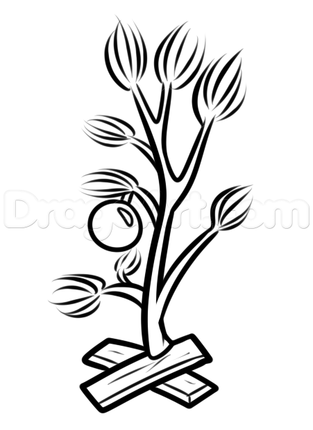 451x618 How To Draw The Charlie Brown Christmas Tree, Step