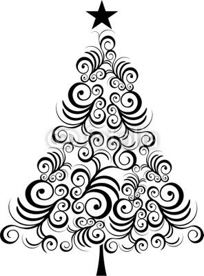 296x400 Huge Collection Of 'black And White Christmas Tree Drawing