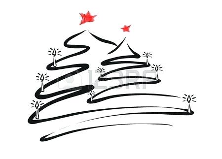 450x323 Sketch Of Christmas Tree Trees Sketches Free Vector Christmas Tree