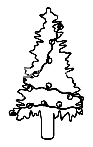 316x500 Christmas Tree Drawing Art Royalty Free Stock Image