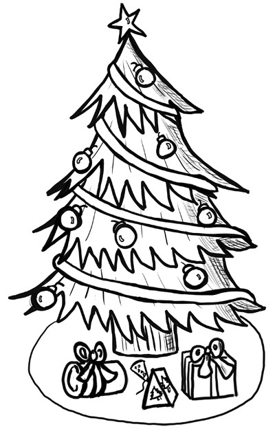400x627 How To Draw Christmas Tree Decoration Final Step Xmas