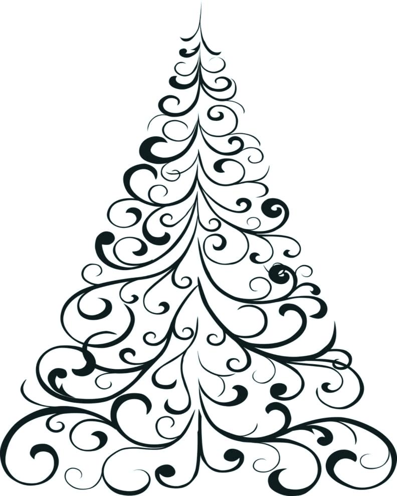 792x990 Christmas Tree Drawing Easy With Colour