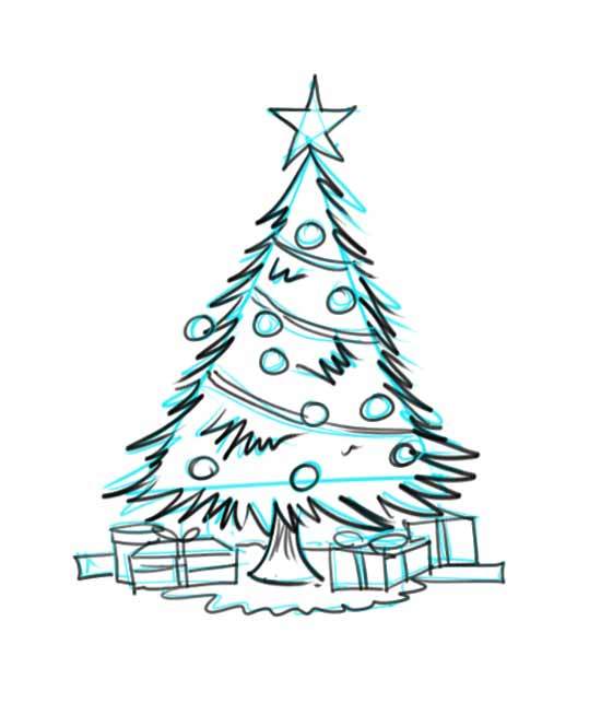 550x643 Christmas Tree Drawing Outline Step