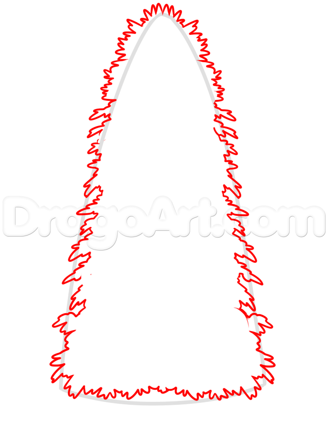 676x920 Drawing A Real Christmas Tree, Step