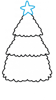 215x382 How To Draw A Christmas Tree, Easy Step