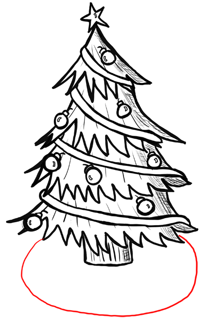 400x627 Step How To Draw Christmas Trees Step