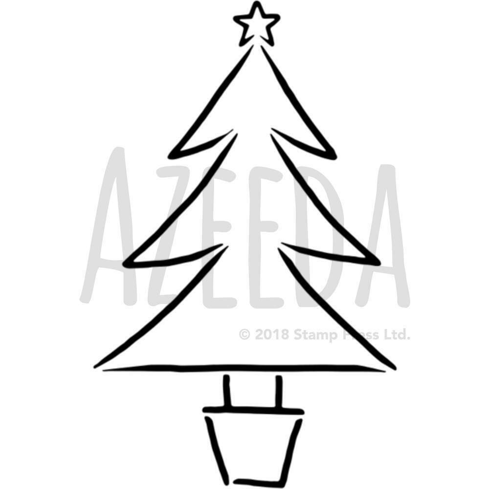 1000x1000 'christmas Tree' Wall Stencil Template