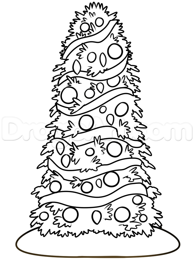 676x920 Drawing A Real Christmas Tree, Step