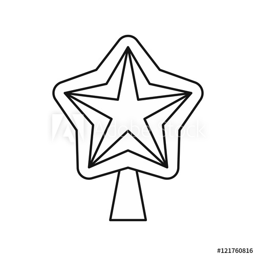 500x500 Star For Christmas Tree Icon In Outline Style Isolated On White