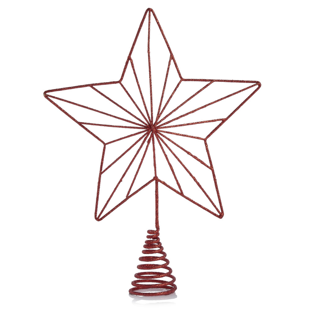 1000x1000 Wilko Country Christmas Copper Glitter Star Christmas Tree Topper