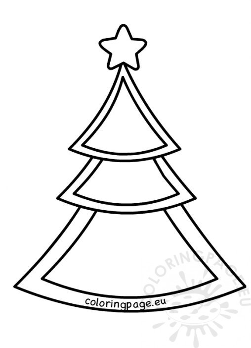 508x702 Xmas Tree With Star Coloring Page