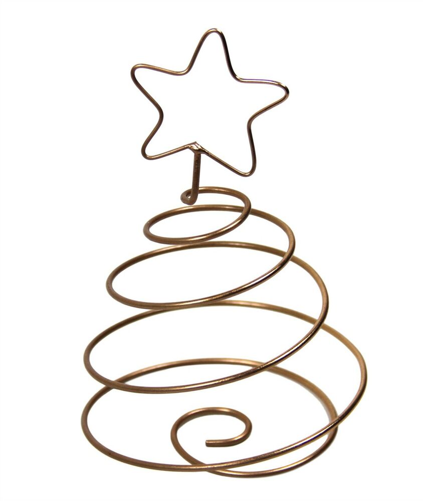 844x1000 Copper Finish Wire Spiral Christmas Tree Star Decoration X