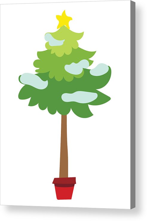 492x740 Cartoon Christmas Tree In A Pot Little Christmas Tree With A Star