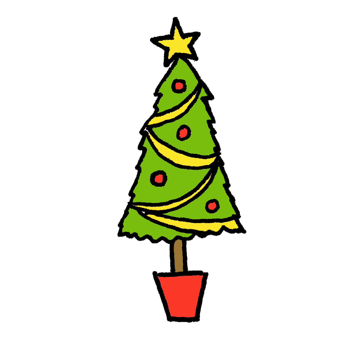 1200x1200 How To Draw A Christmas Tree Cartoon Tutorials