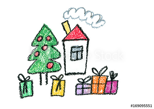 500x354 Christmas House New Year Celebration Home With Presents And Gift