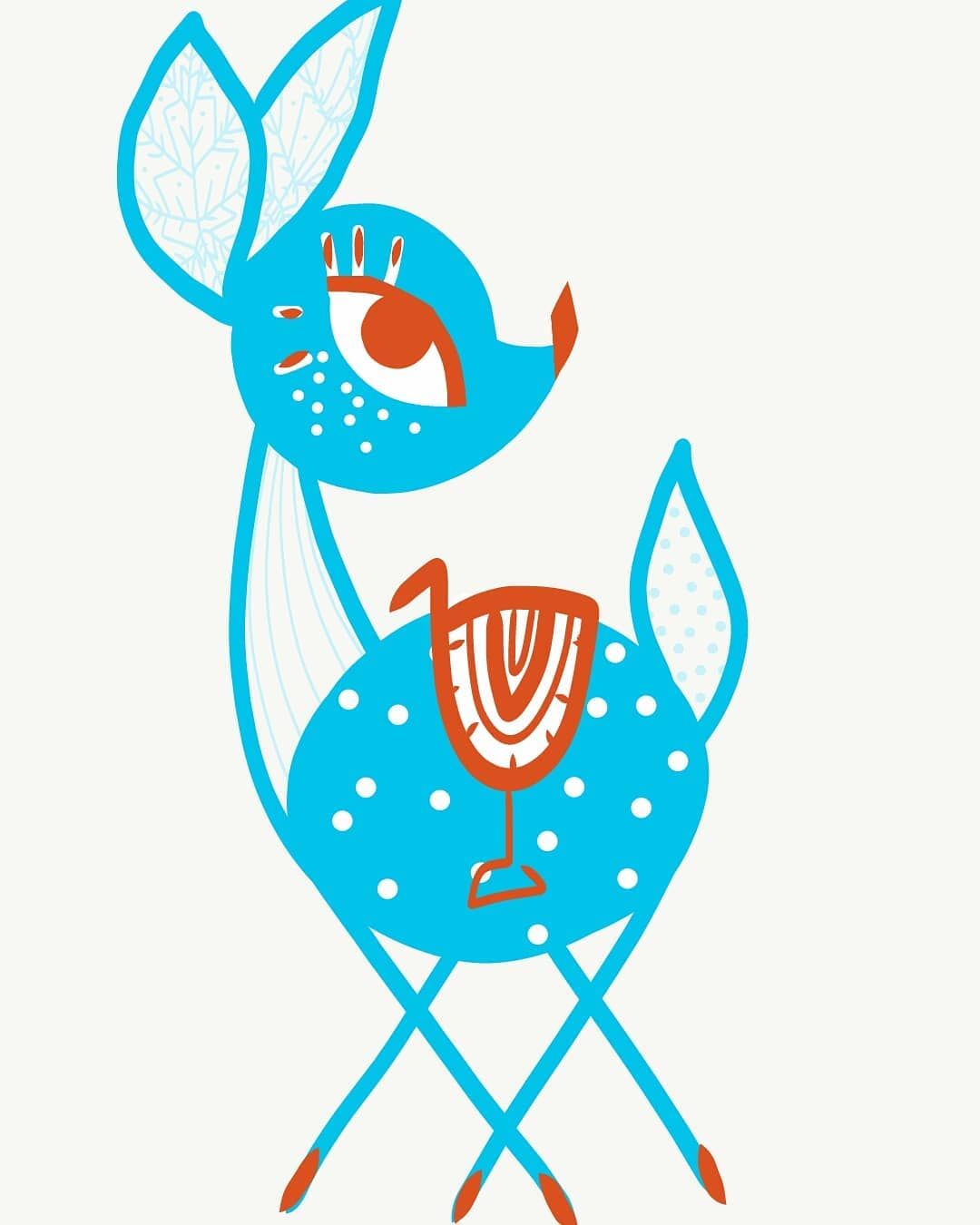 1080x1350 this deer was another prompt from a daily christmas drawing