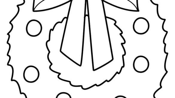 585x329 Christmas Wreaths Coloring Pages Awesome Wreath Free Pertaining