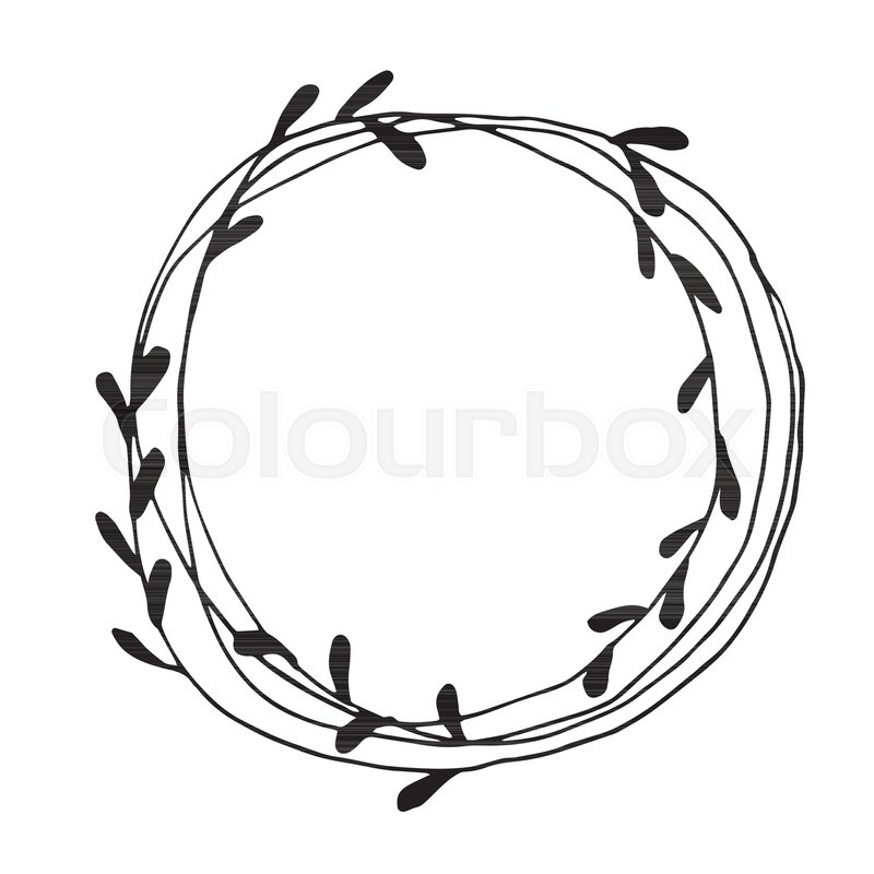 800x800 Christmas Wreath Doodle Hand Drawn Stock Vector Colourbox