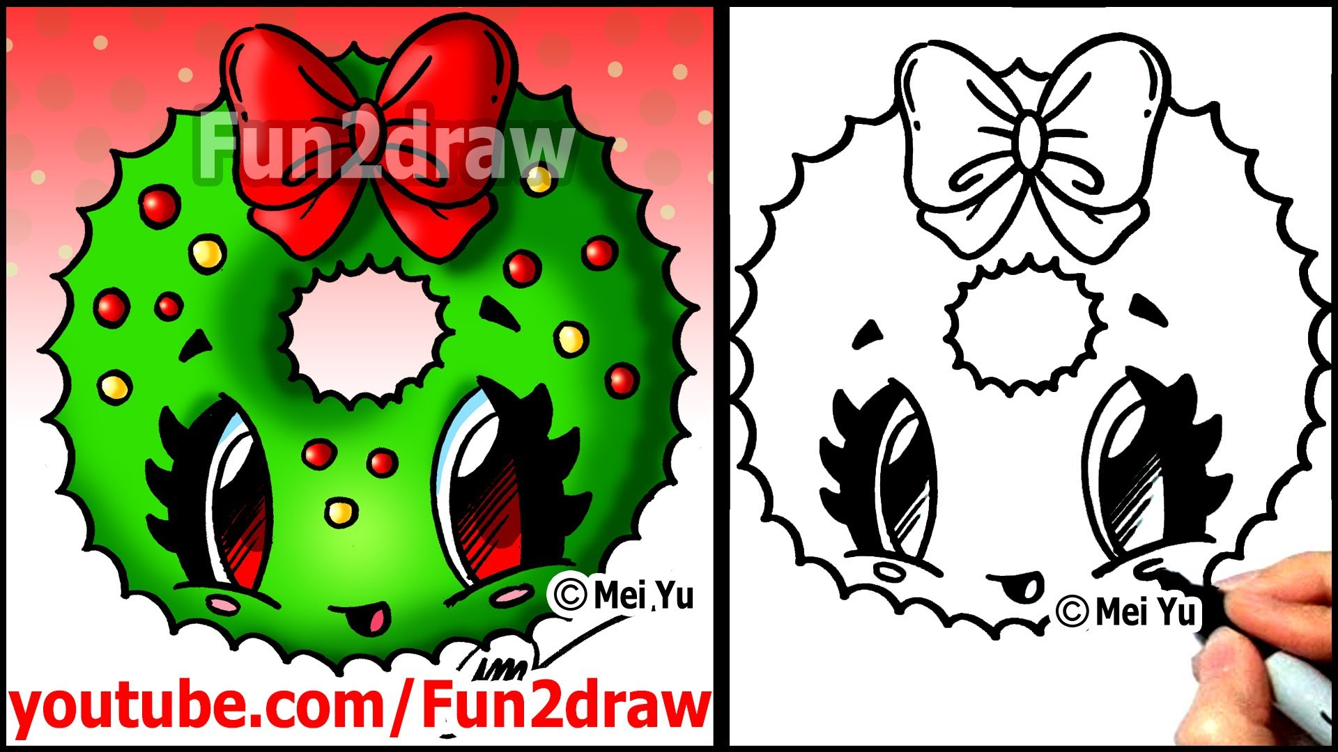 1920x1080 Easy Christmas Things To Draw How To Draw A Christmas Wreath