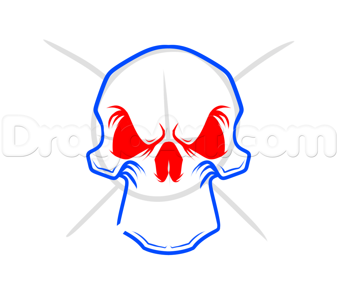 1160x978 Chrome Skull Drawing Lesson, Step