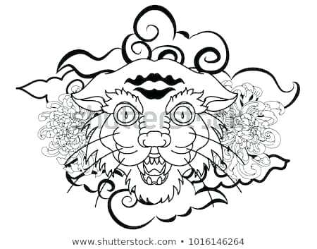 450x353 Tiger Tattoo Outline Outline Tiger Face Tattoo With Chrysanthemum