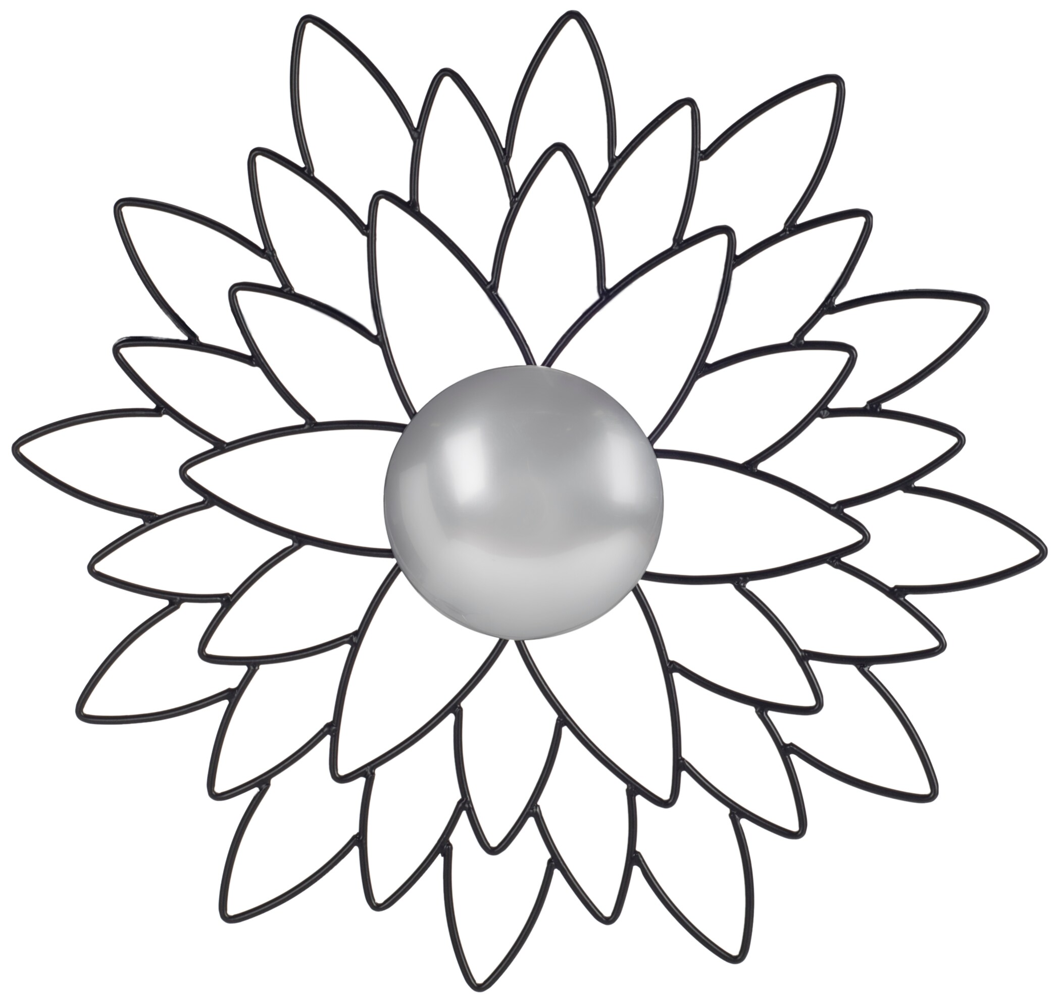 2093x1991 Chrysanthemum Mirror In Black