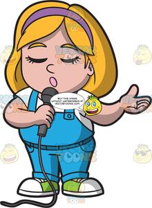 220x300 A Chubby Girl Singing A Song Clipart Cartoons