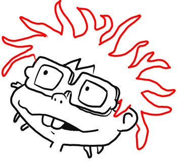 350x318 step how to draw chuckie from rugrats with easy drawing lesson