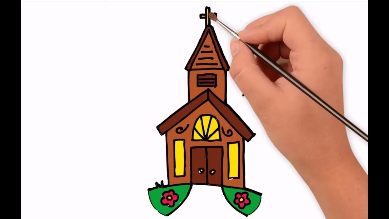 1280x720 How To Draw Church Coloring Pages For Children Learn Color