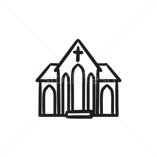600x600 church sketch icon vector illustration andrei krauchuk