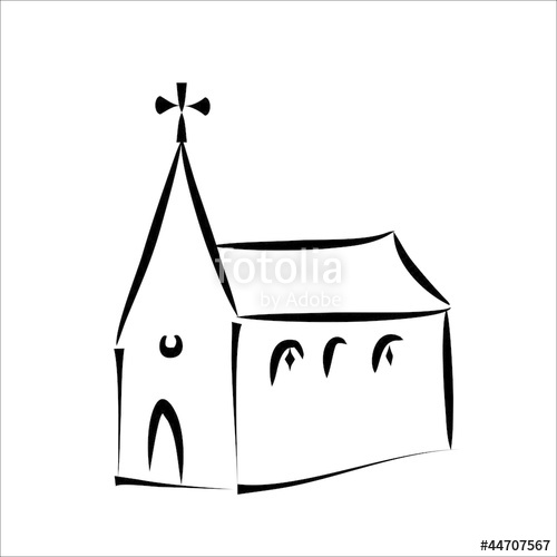 500x500 Church Simple Sketch Stock Image And Royalty Free Vector
