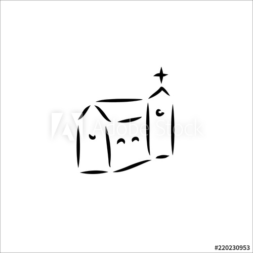 500x500 Church Icon Line Illustration
