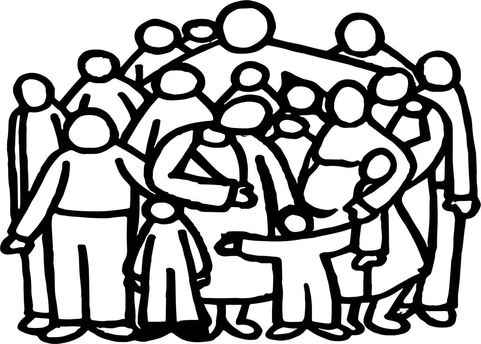 1680x1201 Church Family People Outline Coloring