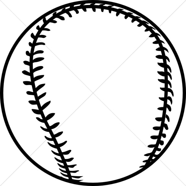 600x600 Black Outline Baseball Church Activity Clipart