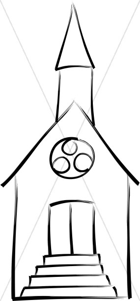 285x612 brushstroke outline church church clipart