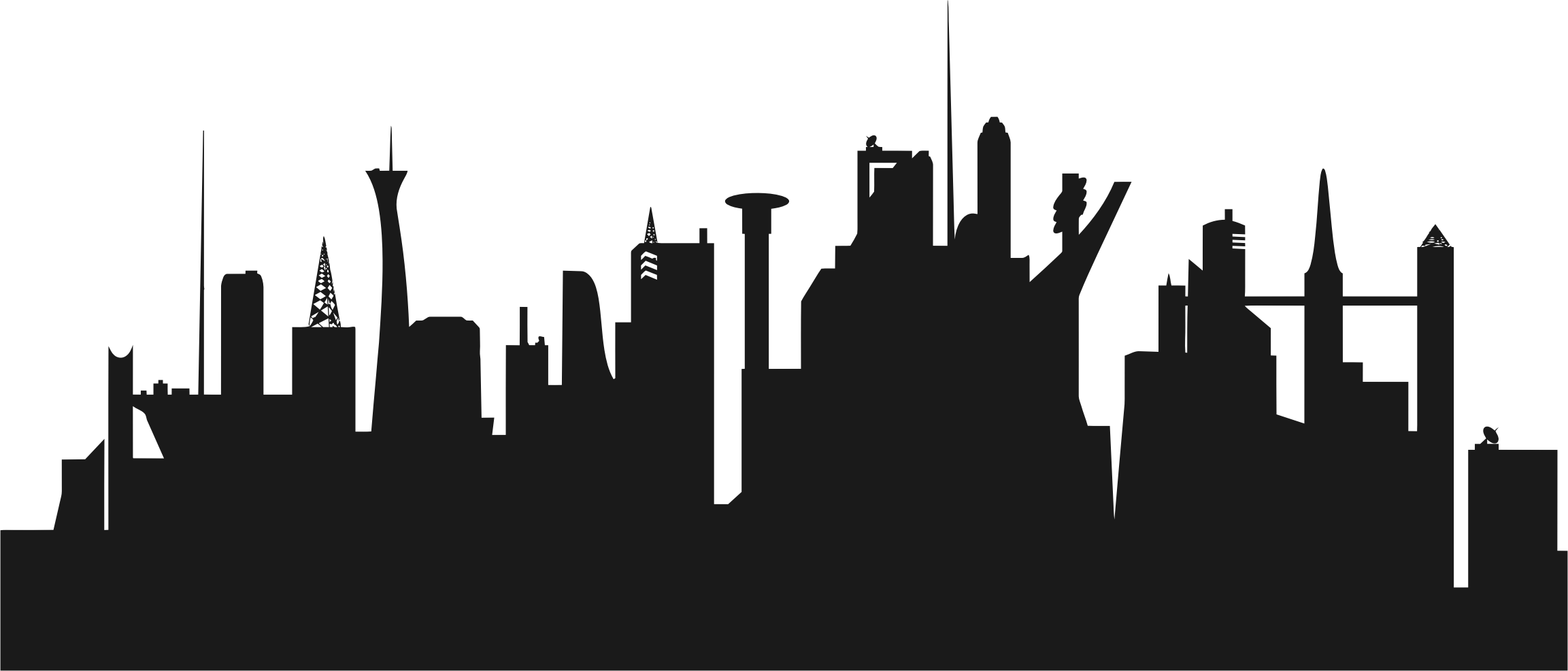 2305x986 Collection Of Free Detorted Clipart Skyline City Download On Ui Ex