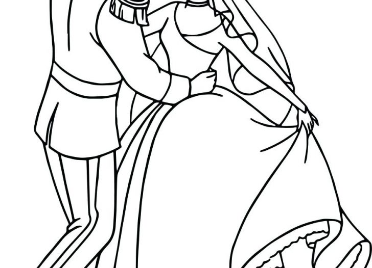 728x526 Cinderella Dancing With Prince Coloring Pages Printable Disney