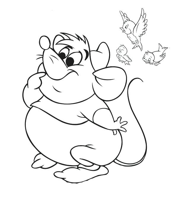 600x721 Mice Coloring Pages Cinderella Mouse