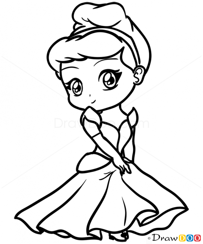 665x801 how to draw cinderella, chibi drawings in cinderella