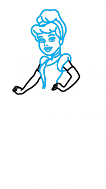 215x382 How To Draw Cinderella, Fairy Tales, Easy Step