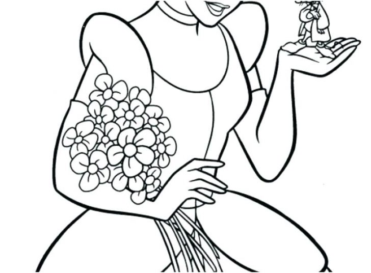 728x536 Cinderella In Her Wedding Dress Coloring